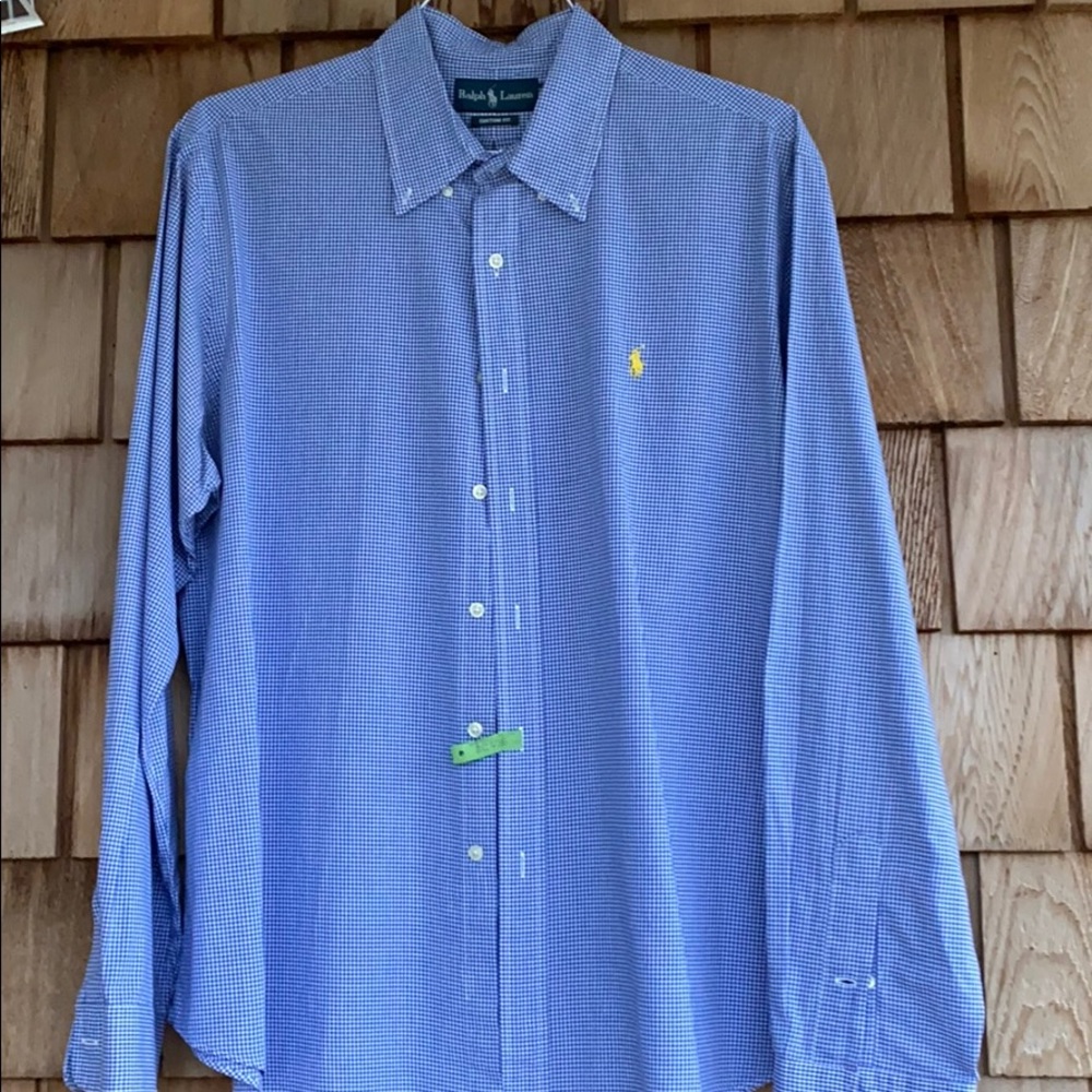 Ralph Lauren Blue Button Dress Shirt XL
